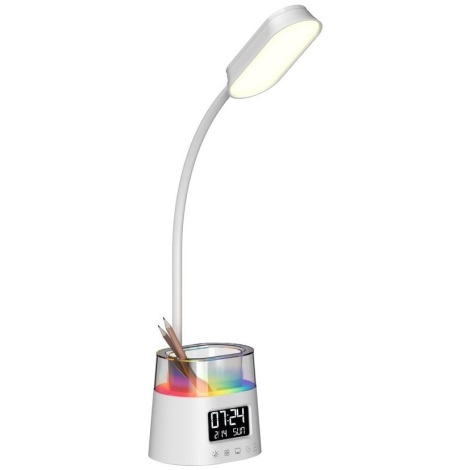 Lámpara de mesa LED RGBW regulable con portalápices FALCON LED/10W/5V