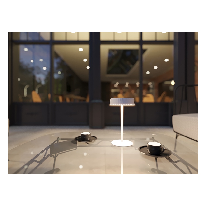 Lámpara de mesa LED solar recargable y regulable VIVIEN LED/3W/5V 2700K 1600 mAh IP54 blanco