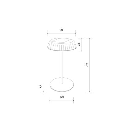 Lámpara de mesa LED solar recargable y regulable VIVIEN LED/3W/5V 2700K 1600 mAh IP54 blanco