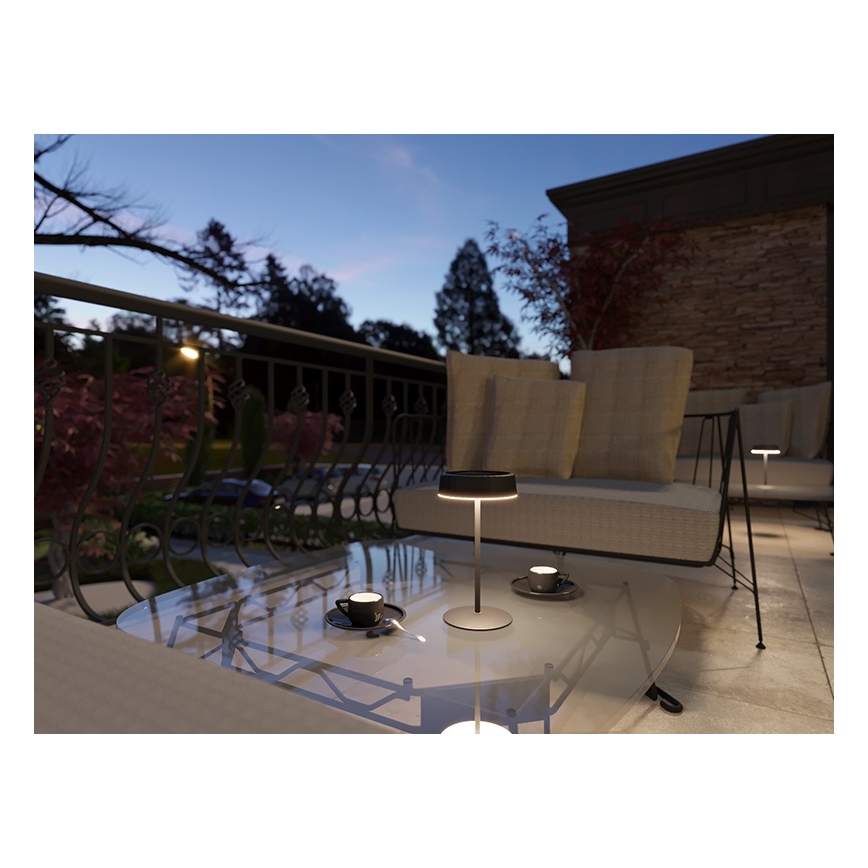 Lámpara de mesa LED solar recargable y regulable VIVIEN LED/3W/5V 2700K 1600 mAh IP54 negro