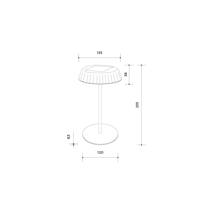 Lámpara de mesa LED solar recargable y regulable VIVIEN LED/3W/5V 2700K 1600 mAh IP54 negro
