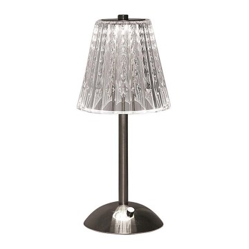 Lámpara de mesa LED táctil recargable y regulable LED/2,4W/5V 3000-6000K 1800 mAh cromo brillante