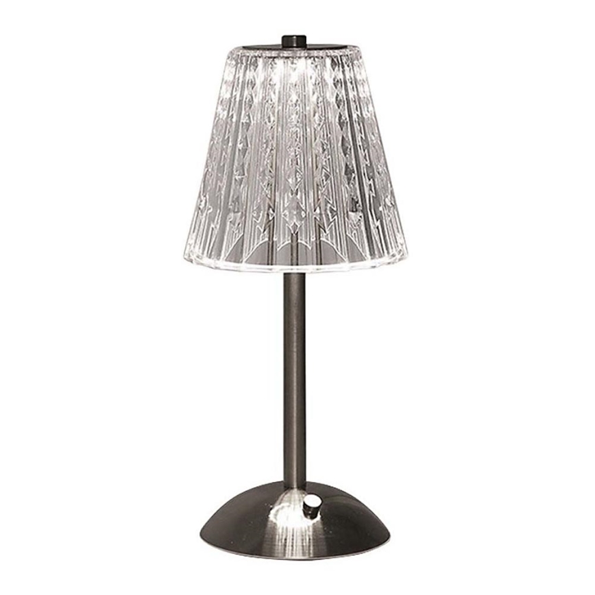 Lámpara de mesa LED táctil recargable y regulable LED/2,4W/5V 3000-6000K 1800 mAh cromo brillante