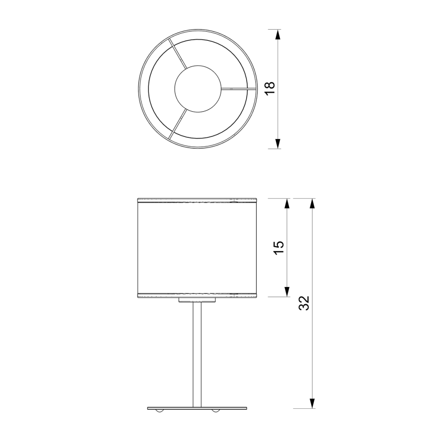 Lámpara de mesa LOFT SHADE 1xE27/60W/230V diá. 18 cm blanco/dorado