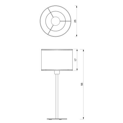 Lámpara de mesa LOFT SHADE 1xE27/60W/230V diá. 25 cm blanco/dorado