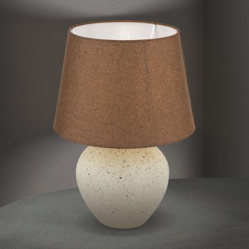 Lámpara de mesa MASAI 1xE27/40W/230V cerámica marrón/beige