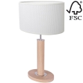 Lámpara de mesa MERCEDES 1xE27/40W/230V 46 cm blanco/roble – FSC Certificado