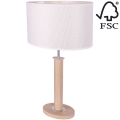 Lámpara de mesa MERCEDES 1xE27/40W/230V 60 cm color crema/roble – FSC Certificado