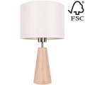 Lámpara de mesa MERCEDES 1xE27/40W/230V diá. 43 cm color crema/roble – FSC Certificado