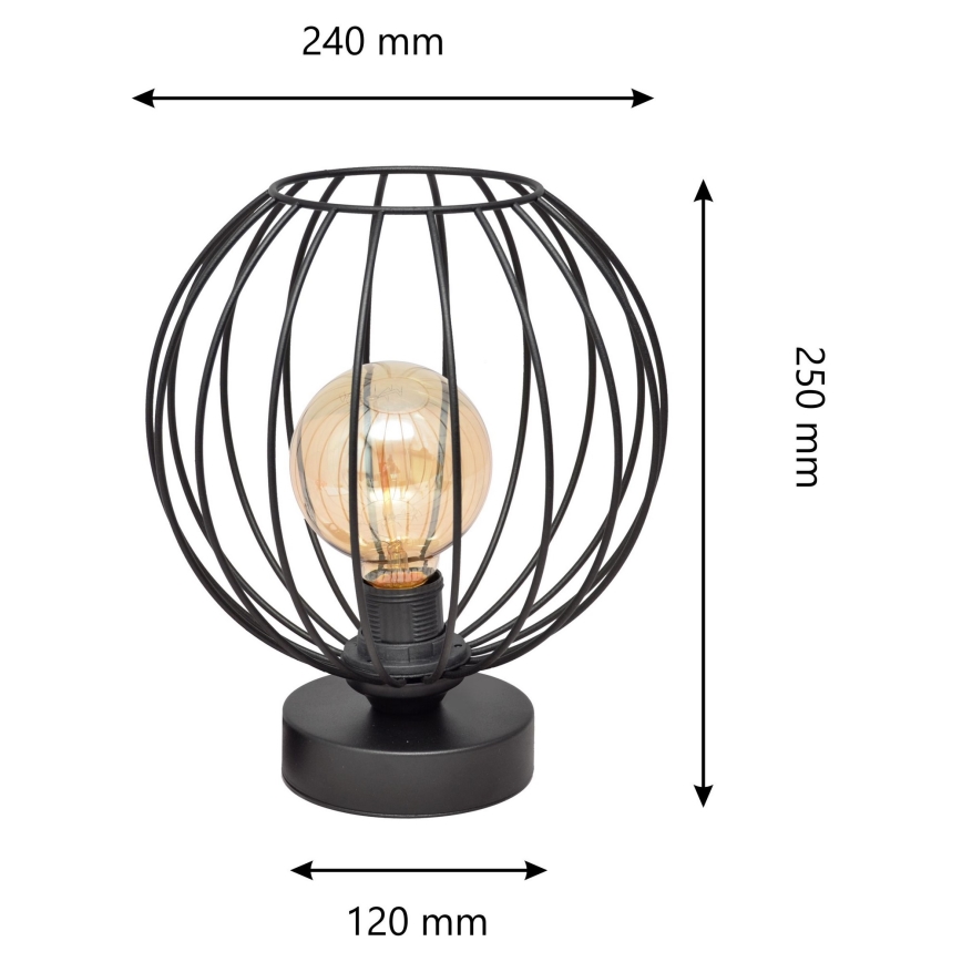 Lámpara de mesa MERCURE 1xE27/15W/230V negro