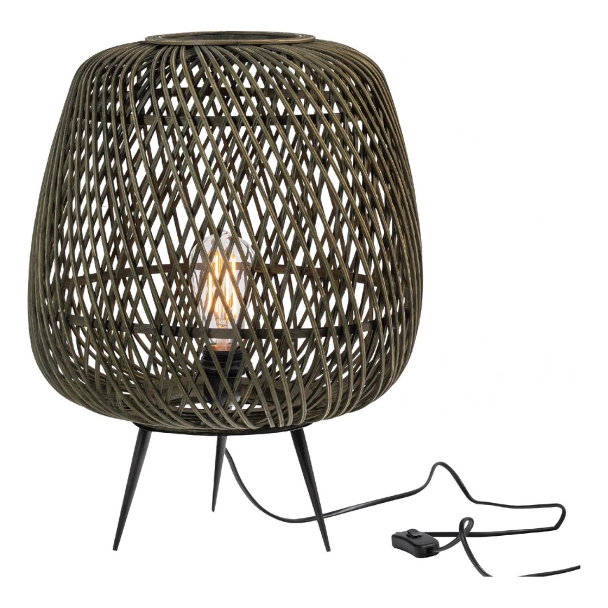 Lámpara de mesa MOZA 1xE27/60W/230V bambú verde
