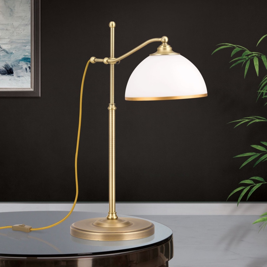 Lámpara de mesa OLD LAMP 1xE27/40W/230V 65 cm blanco/latón