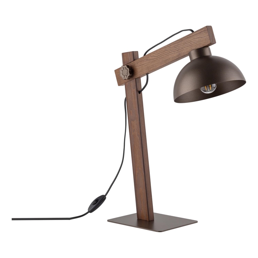 Lámpara de mesa OSLO 1xE27/15W/230V nogal/marrón