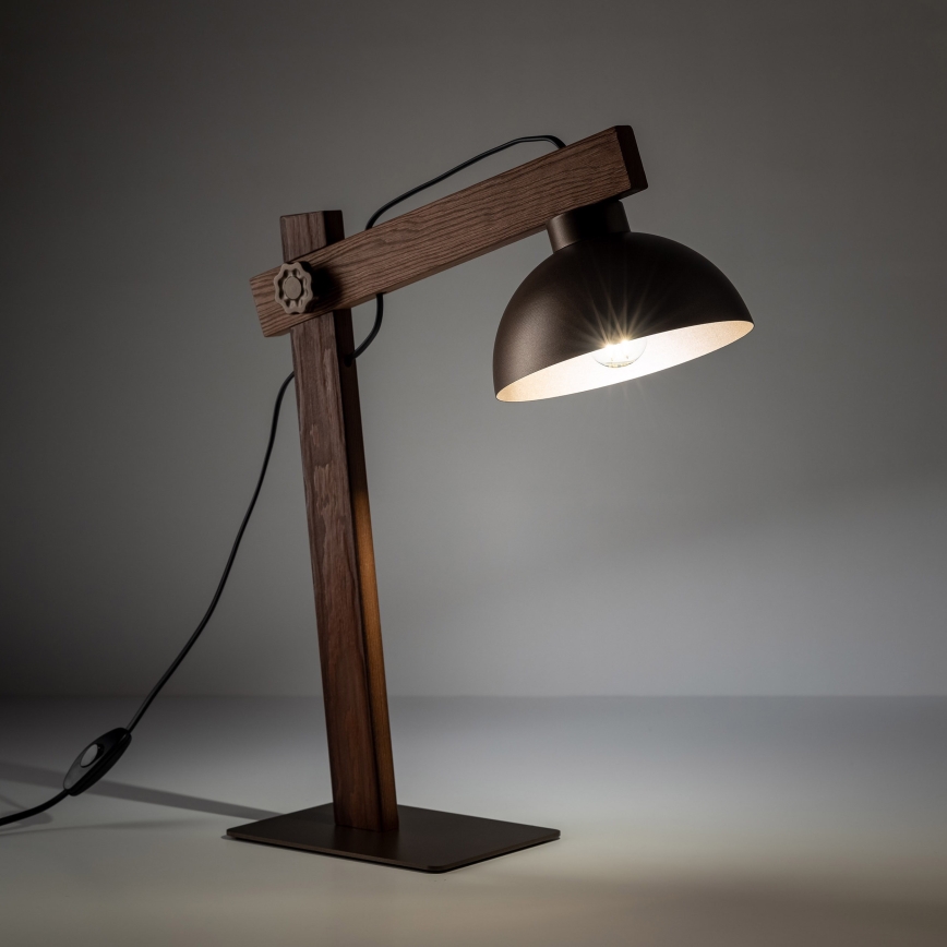 Lámpara de mesa OSLO 1xE27/15W/230V nogal/marrón
