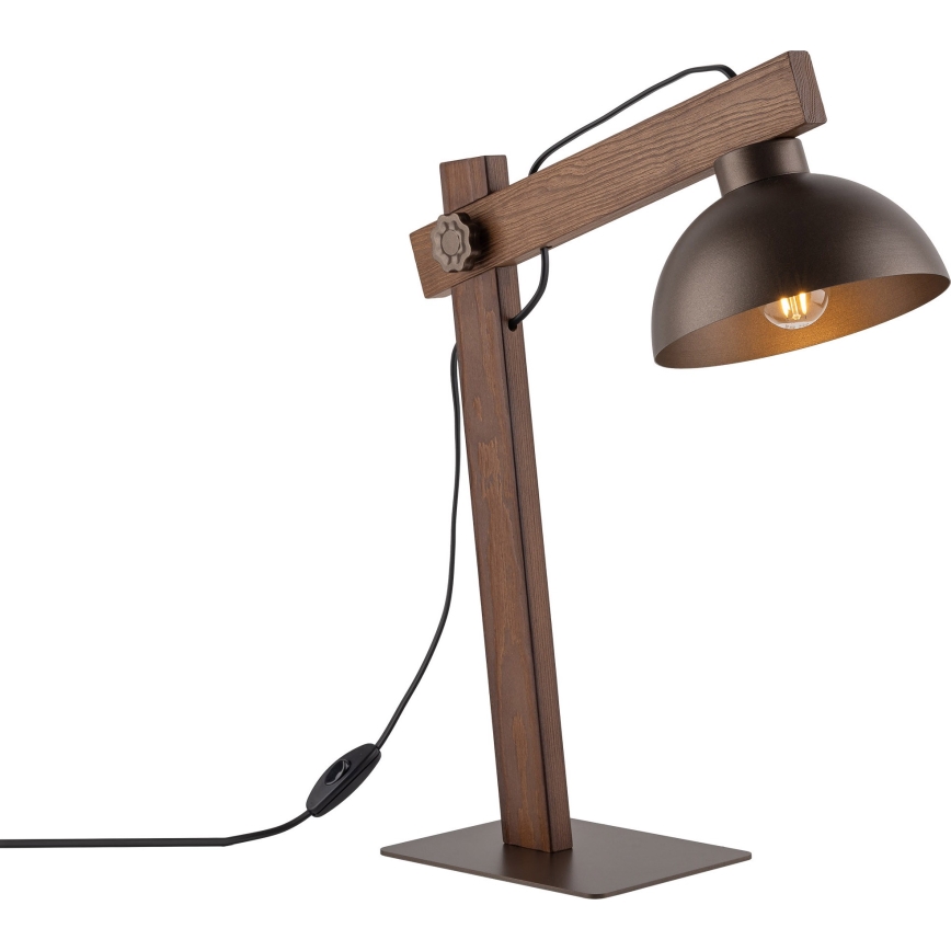 Lámpara de mesa OSLO 1xE27/15W/230V nogal/marrón