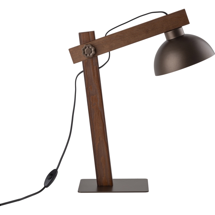 Lámpara de mesa OSLO 1xE27/15W/230V nogal/marrón