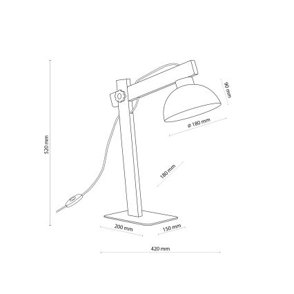 Lámpara de mesa OSLO 1xE27/15W/230V pino/blanco
