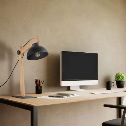 Lámpara de mesa OSLO 1xE27/15W/230V pino/negro