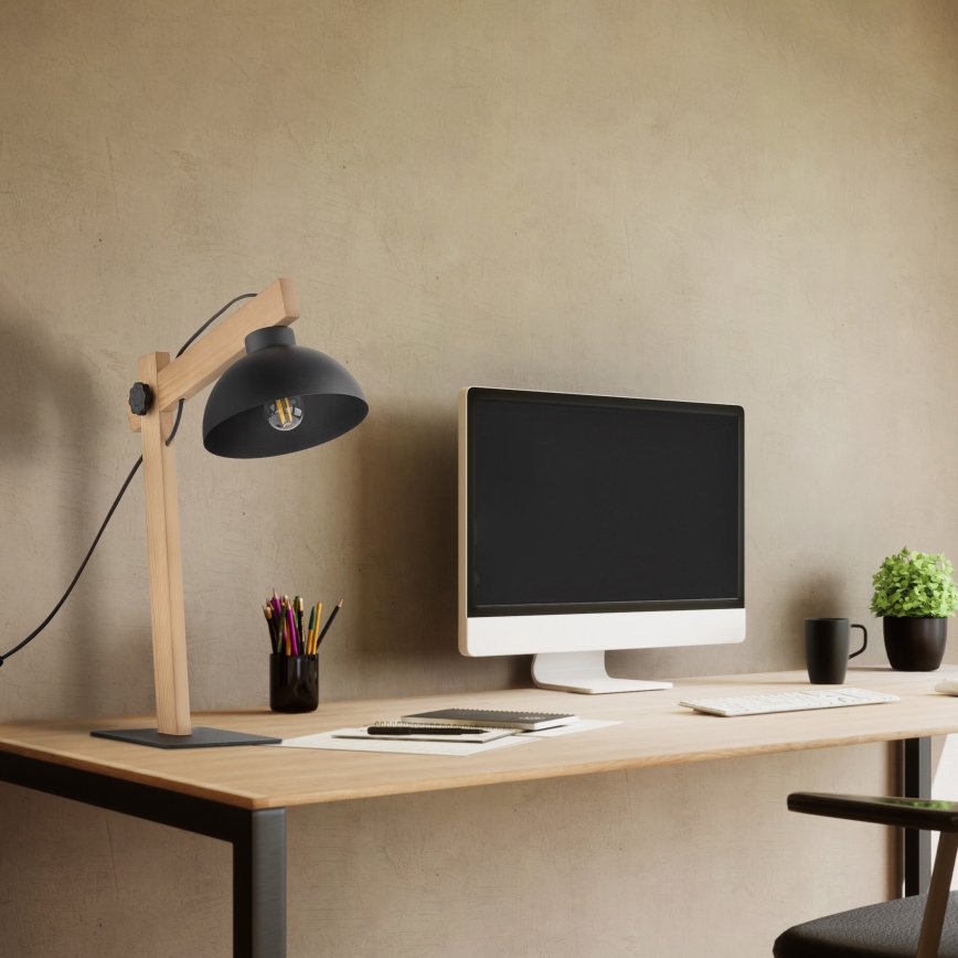 Lámpara de mesa OSLO 1xE27/15W/230V pino/negro