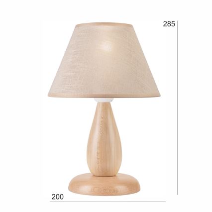 Lámpara de mesa PERA 1xE27/60W/230V beige/haya