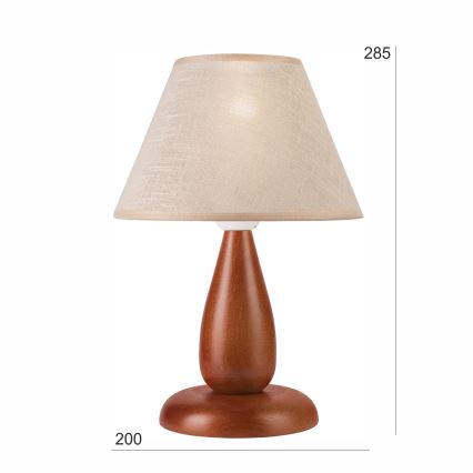 Lámpara de mesa PERA 1xE27/60W/230V marrón/haya