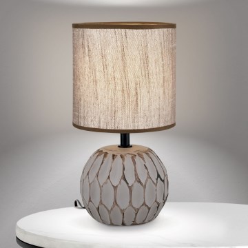 Lámpara de mesa PINIA 1xE14/25W/230V cerámica beige/gris
