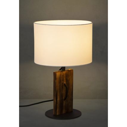 Lámpara de mesa PINUS 1xE27/40W/230V blanco/madera