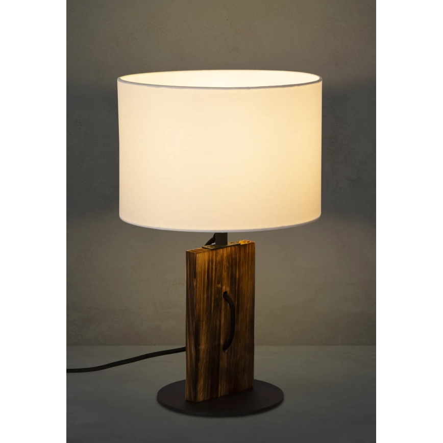 Lámpara de mesa PINUS 1xE27/40W/230V blanco/madera