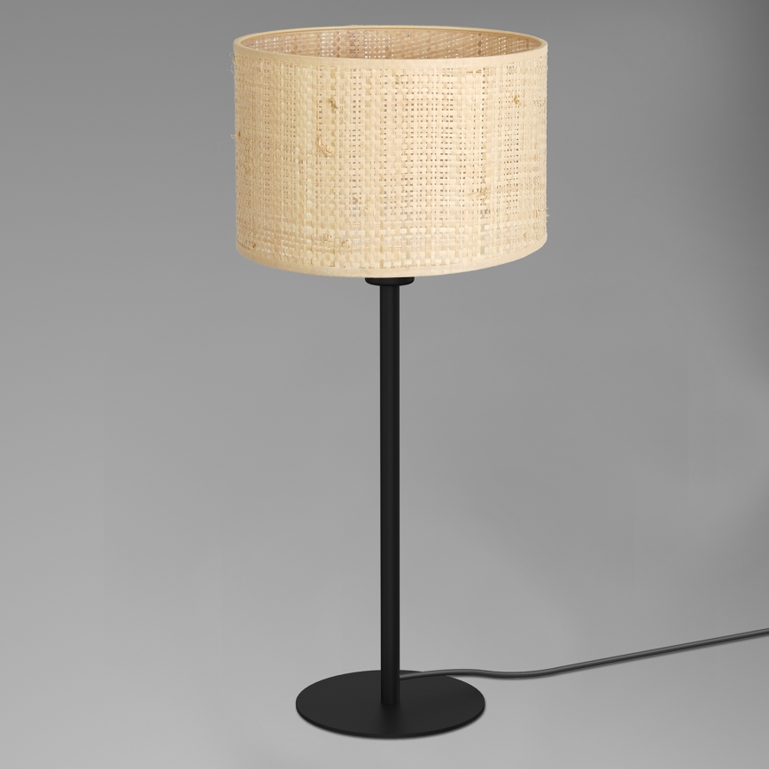 Lámpara de mesa RATTAN 1xE27/60W/230V diá. 25 cm ratán