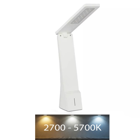 Lámpara de mesa recargable táctil LED/4W/5V 1200 mAh 2700K-5700K blanco/dorado