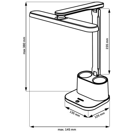 Lámpara de mesa regulable LED táctil BARI LED/6W/230V negro