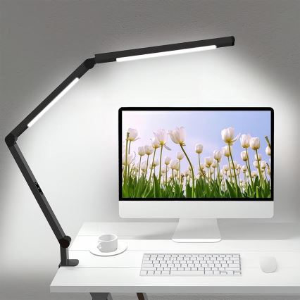 Lámpara de mesa LED regulable táctil flexible LED/12W/230V 3000/4000/5000/6500K CRI 92 negro