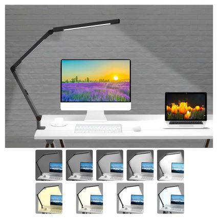 LED Regulable táctil flexible lámpara de mesa POINTIQ LED/12W/230V 3000/4000/5000/6500K CRI 92 negro