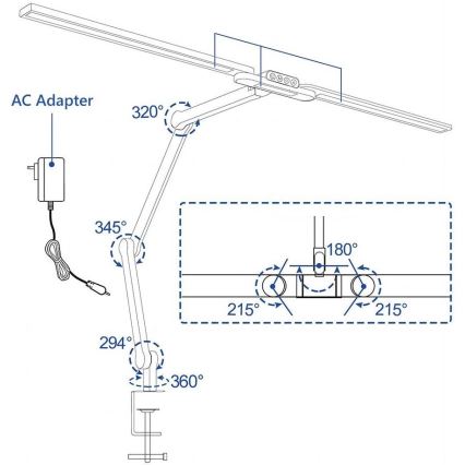 Lámpara de mesa LED táctil flexible y regulable LED/24W/230V 3000-6500K CRI 92 negro