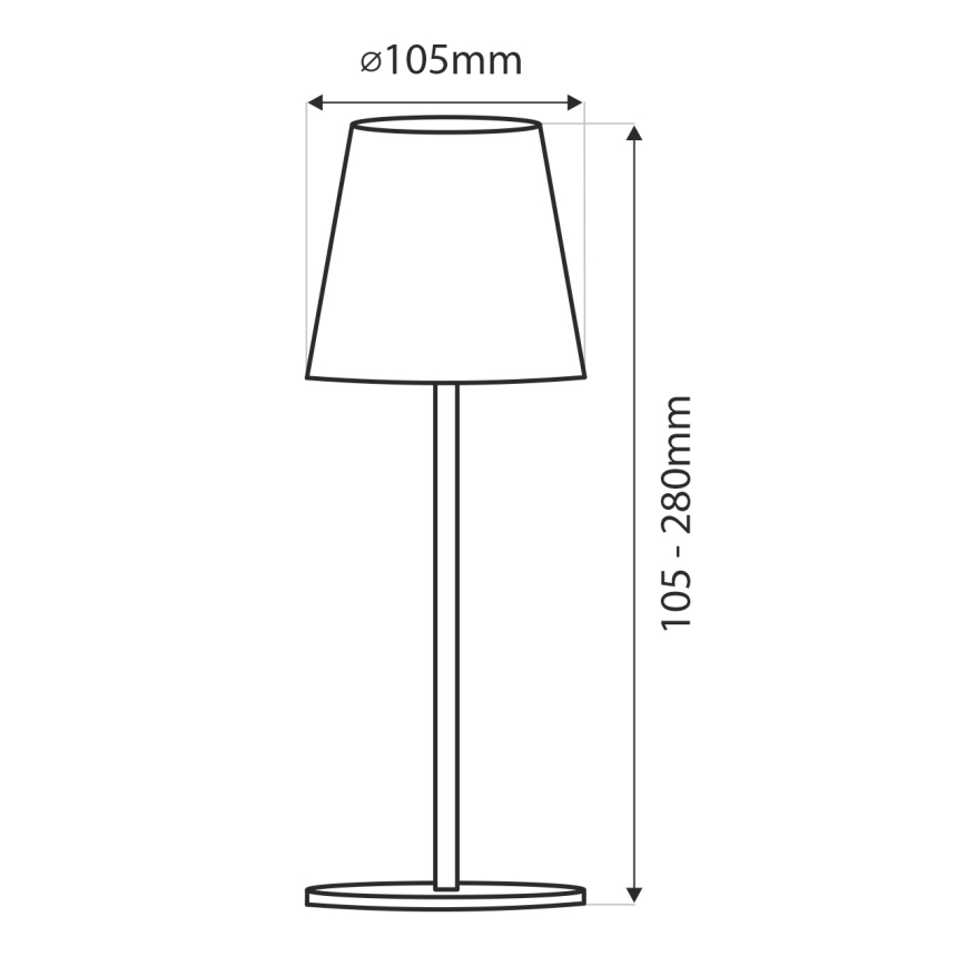 Lámpara de mesa regulable LED táctil LED/3W/5V USB 800 mAh blanco