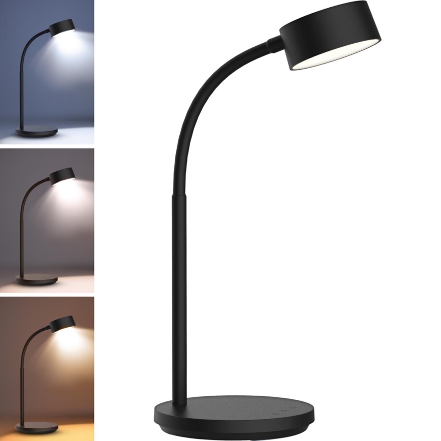 Lámpara de mesa regulable LED táctil LED/4,5W/5V 3000/4000/6500K negro