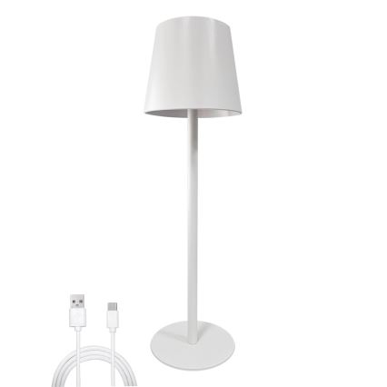 Lámpara de mesa regulable LED táctil LED/5W/5V USB 1200 mAh blanco