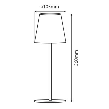 Lámpara de mesa regulable LED táctil LED/5W/5V USB 1200 mAh blanco