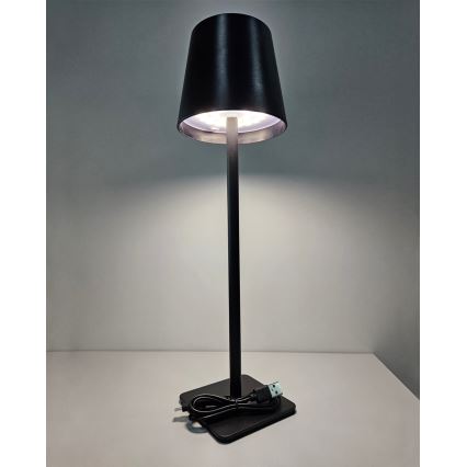 Lámpara de mesa regulable LED táctil LED/5W/5V USB 1200 mAh negro