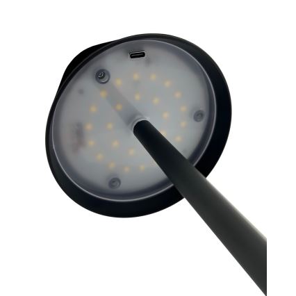 Lámpara de mesa regulable LED táctil LED/5W/5V USB 1200 mAh negro