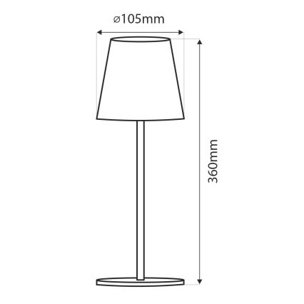 Lámpara de mesa regulable LED táctil LED/5W/5V USB 1200 mAh negro