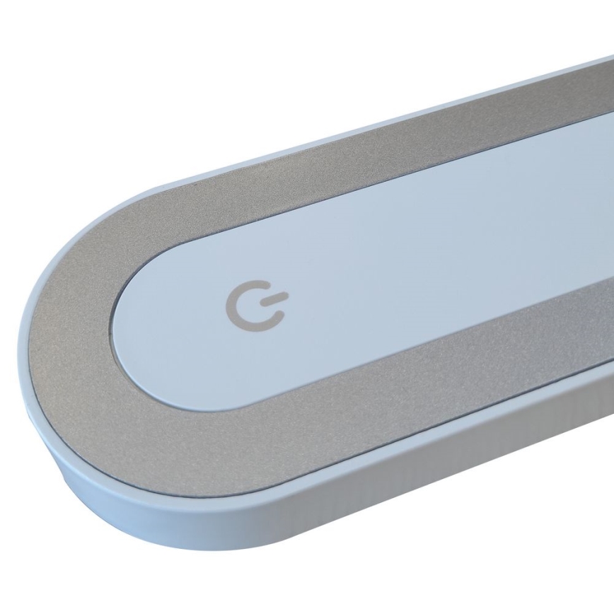Lámpara de mesa regulable LED táctil MADERA LED/7W/230V USB blanco