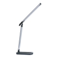 Lámpara de mesa regulable LED táctil MADERA LED/7W/230V USB negro