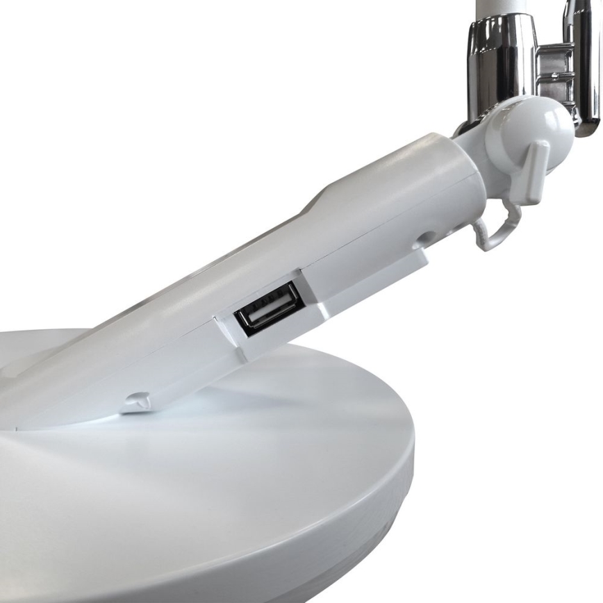 Lámpara de mesa regulable LED táctil OPTIMUM LED/7W/230V USB 3000/4000/6000K blanco
