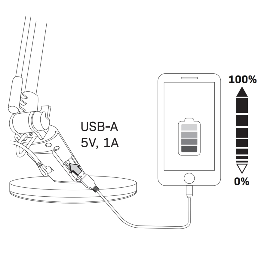 Lámpara de mesa regulable LED táctil OPTIMUM LED/7W/230V USB 3000/4000/6000K blanco