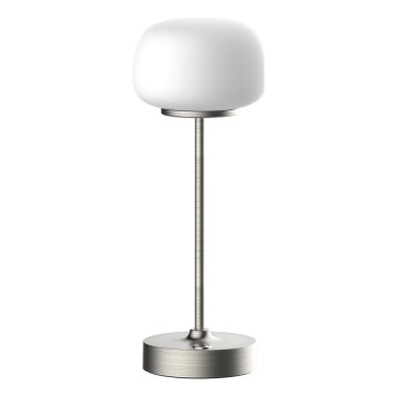 Lámpara de mesa regulable LED táctil RIMINI LED/2W/5V USB 2000 mAh cromo mate/blanco