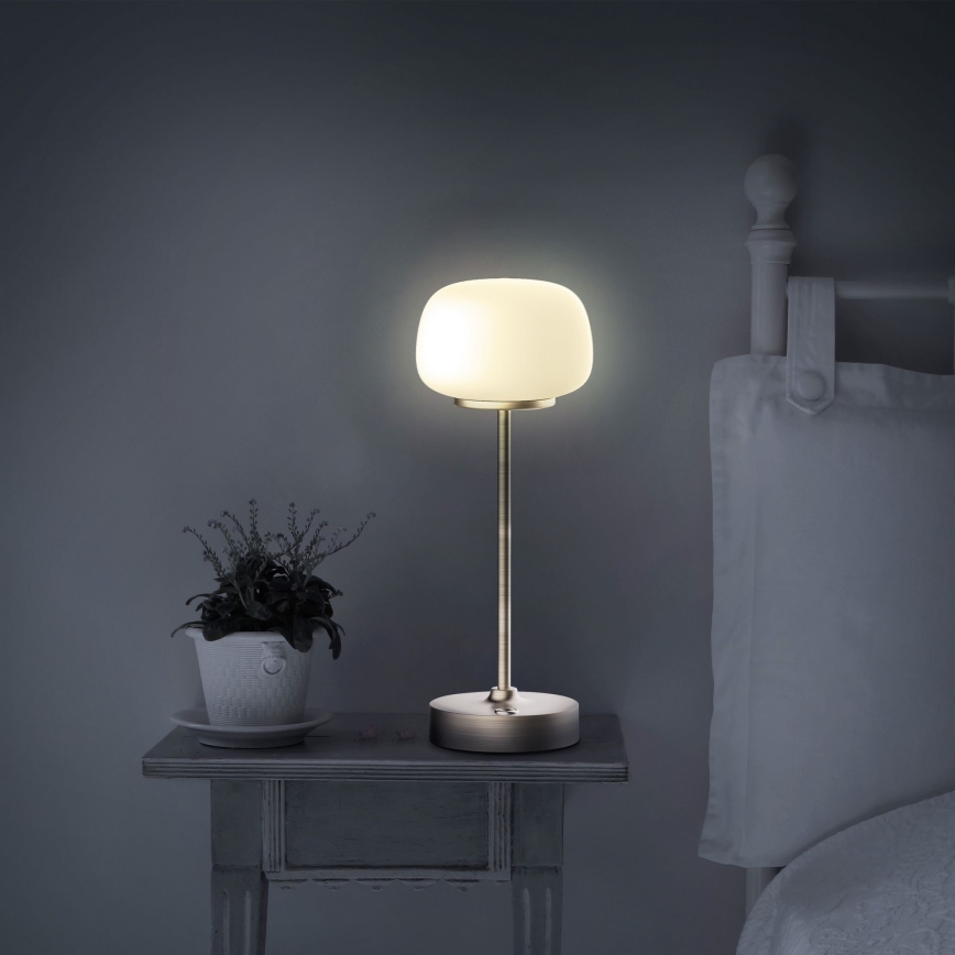 Lámpara de mesa regulable LED táctil RIMINI LED/2W/5V USB 2000 mAh dorado/blanco