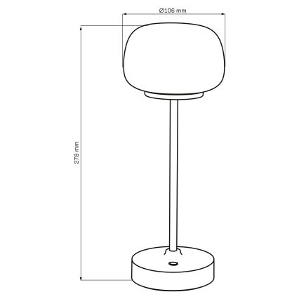 Lámpara de mesa regulable LED táctil RIMINI LED/2W/5V USB 2000 mAh dorado/blanco