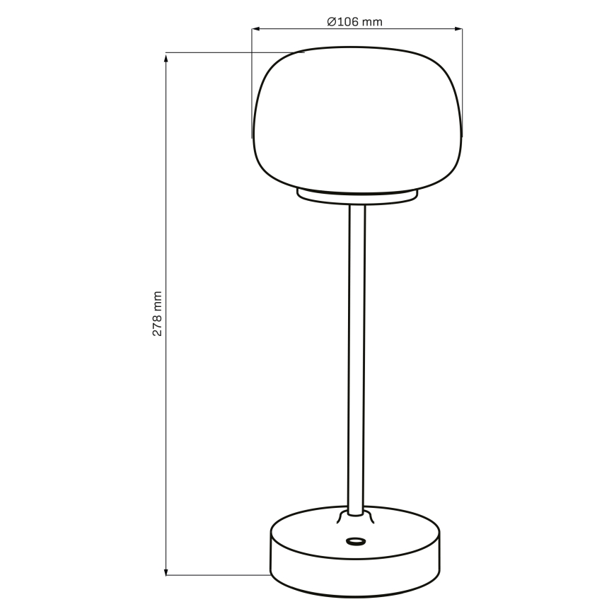 Lámpara de mesa regulable LED táctil RIMINI LED/2W/5V USB 2000 mAh dorado/blanco