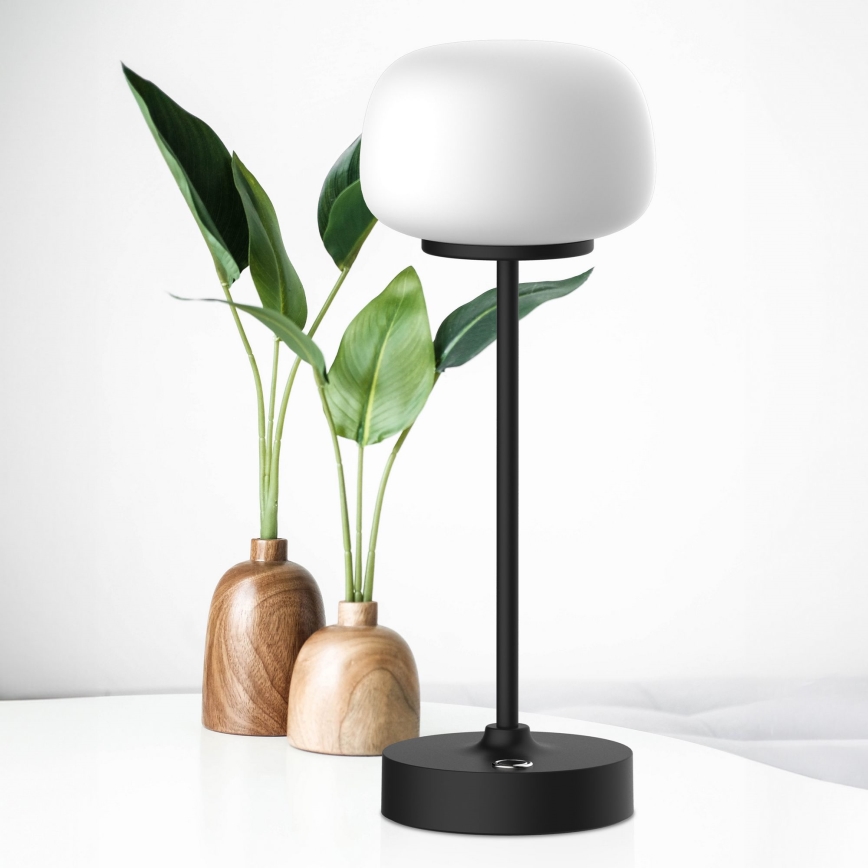 Lámpara de mesa regulable LED táctil RIMINI LED/2W/5V USB 2000 mAh negro/blanco
